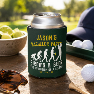 Funny Golf Evolution Bachelor Party Birdies Beer Can Cooler