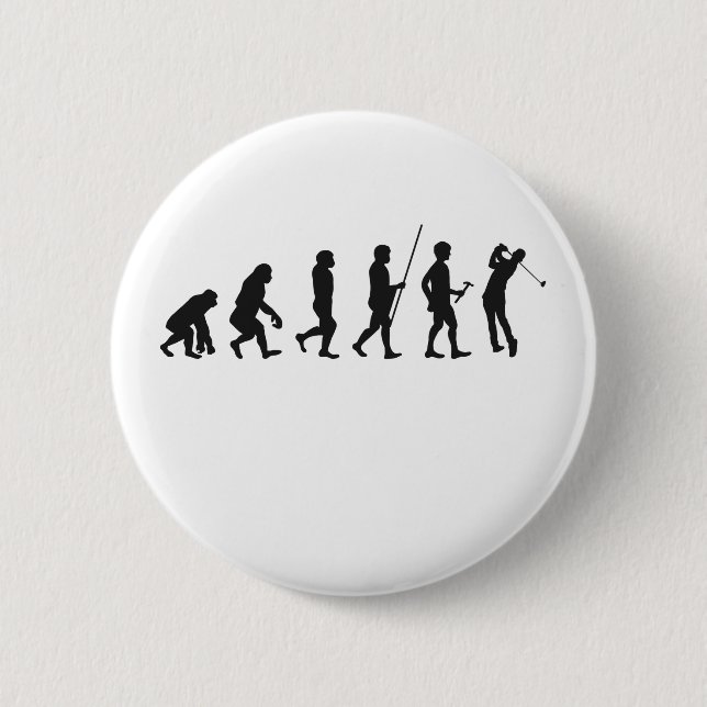 Funny Golf Evolution of Man History of Golfing  Button (Front)