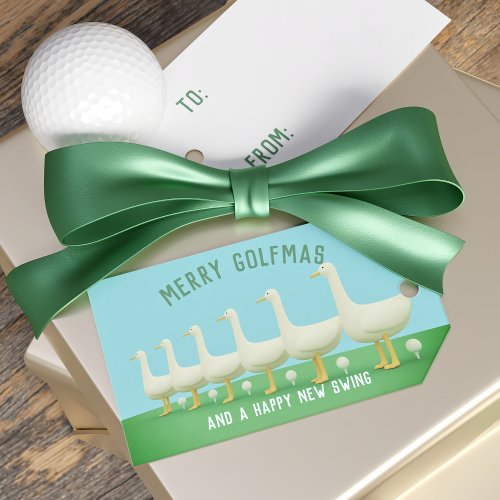 Funny Golf Geese Golfmas Holiday Gift Tags