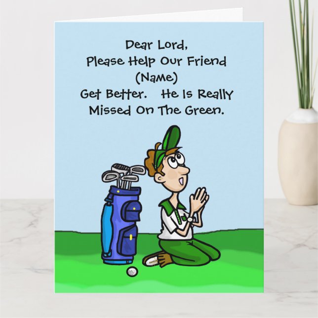 Funny Golf Get Well Card (Front)