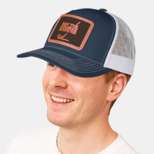 Funny Golf Golfer Leather Patch Hat