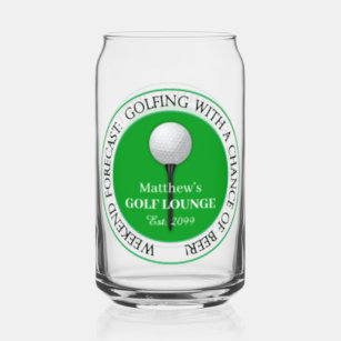 Funny Golf Golfing Golfer Ball Tee Beer Can Glass 