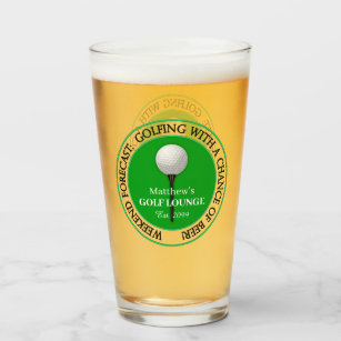 Funny Golf Golfing Golfer Ball Tee Pint Beer Glass