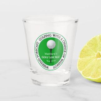 Funny Golf Golfing Golfer Ball Tee Rocks Shot Glass