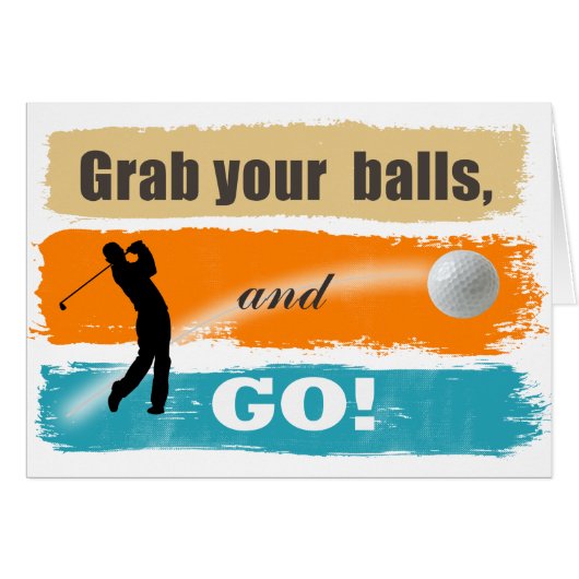 Funny Golf Grab Your Balls ID466 Cards (Front Horizontal)