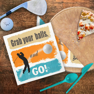 Funny Golf Grab Your Balls ID963 Paper Napkins