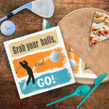 Funny Golf Grab Your Balls Id963 Paper Napkins by arrayforhome at Zazzle