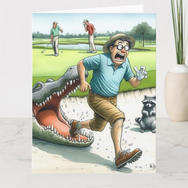Funny Golf Greeting Card (Front)