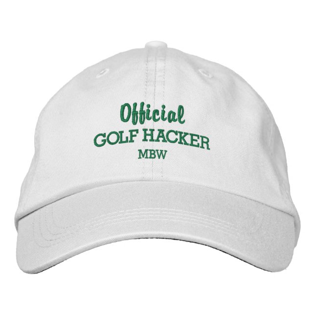 Funny Golf Hacker Custom Monogram Embroidered Embroidered Baseball Cap (Front)