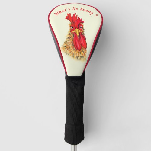 Funny Golf Head Cover with Surprised Rooster