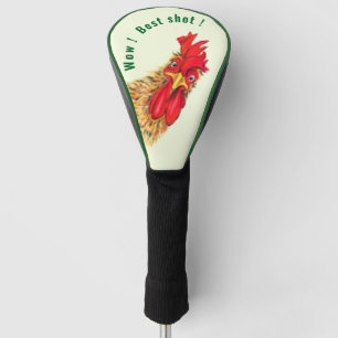 Funny Golf Head Cover with Surprised Rooster