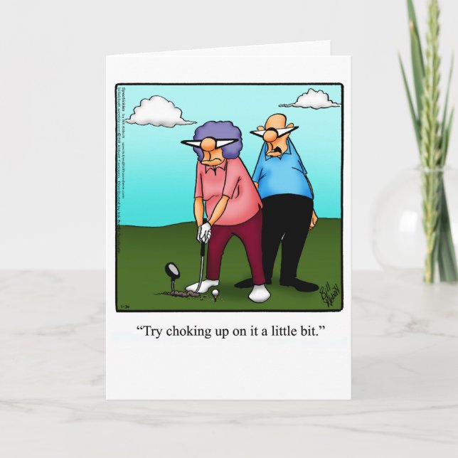 Funny Golf Humor Blank Greeting Card (Front)