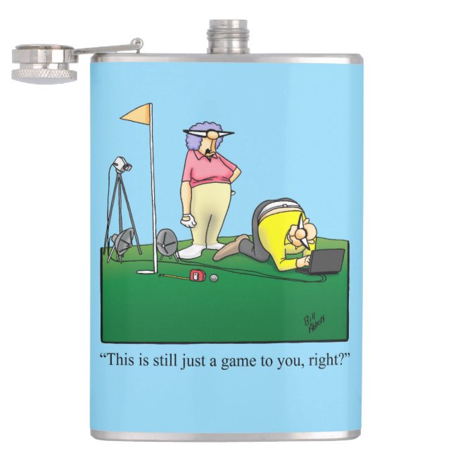 Funny Golf Humor Hip Flask Gift (Opened)