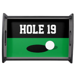 Funny golf humor hole 19 serving tray gift idea