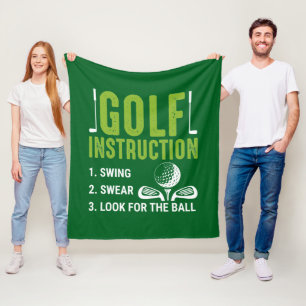Funny Golf instruction word art  Fleece Blanket