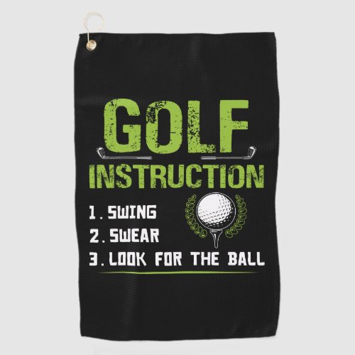 Funny Golf Instructions Golf Towel