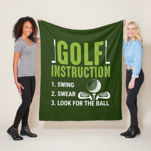 funny Golf instructions word art Fleece Blanket