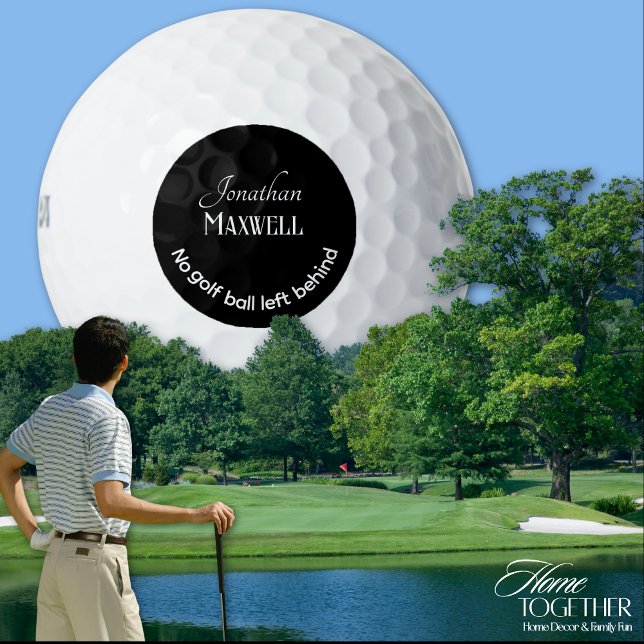 Funny Golf Joke Custom Names Black White Minimal Balls (Funny Golf Humor Personalized Names Golf Ball)