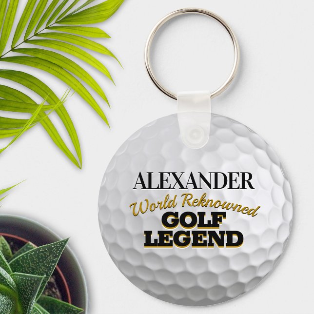 Funny Golf Legend Golf Ball Personalized Keychain (Creator Uploaded)