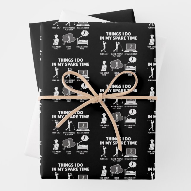 Funny Golf Lover Coach Gifts Dad Grandpa Golfer Wrapping Paper Sheets (In situ)