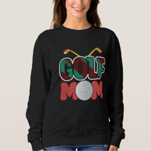 Funny Golf Mom Crossed Golf Clubs Embroidered Sweatshirt