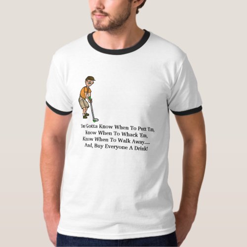 Funny Golf Motto Cartoon Tshirt
