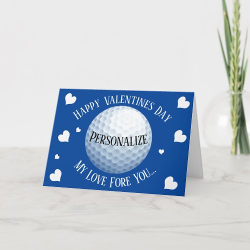 Funny Golf My Love Fore You Valentines Holiday Card