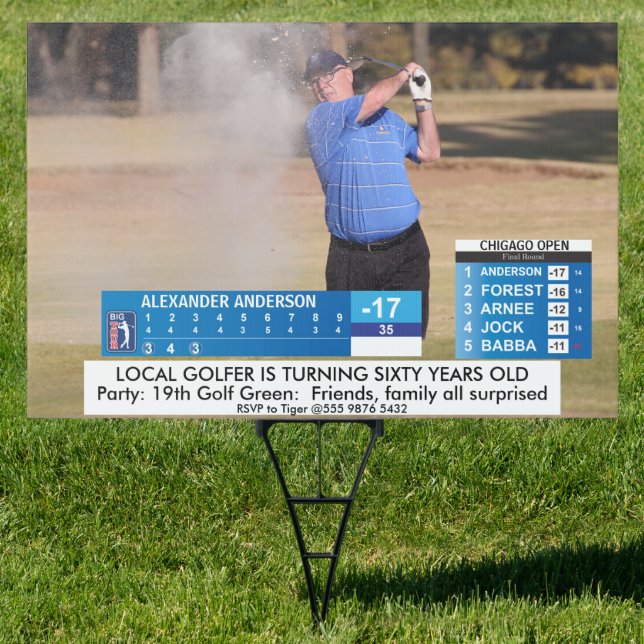 Funny Golf News 🏌️♂️ 40th 50th 60th Birthday Sign (Insitu)