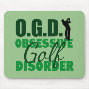 Funny Golf Obsessed Green Mouse Pad