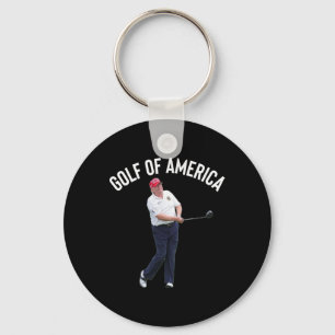 Funny Golf Of America Donald Trump Pun  Keychain