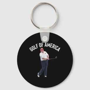 Funny Golf Of America Donald Trump Pun Keychain