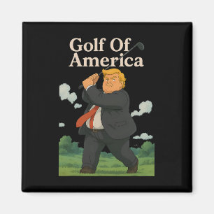 Funny Golf Of America Donald Trump Pun Magnet