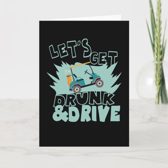 Funny Golf Outfit Drunk And Drive Golf Caddy Card (Front)