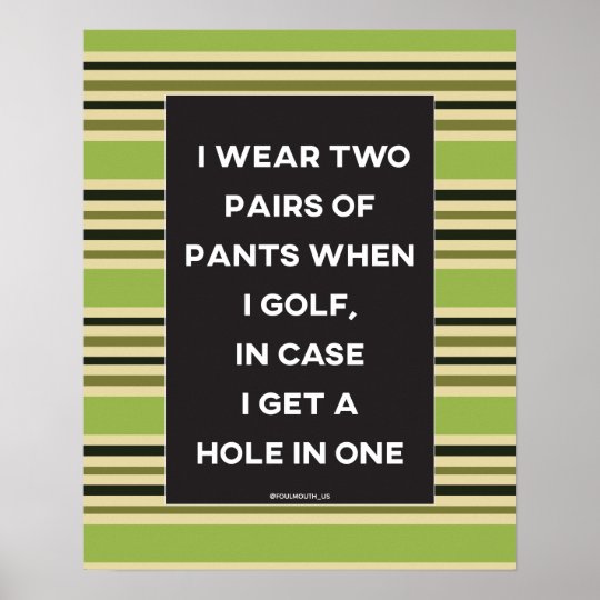Funny Golf Pants Golf Poster