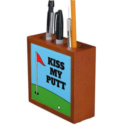 Funny golf pen holder stand desk organizer