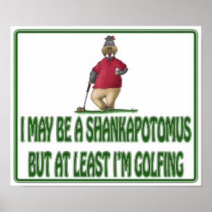 Funny Golf Posters: Shankapotomus Hippo Poster