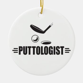 Funny Golf  Putting Ceramic Ornament by OlogistShop at Zazzle