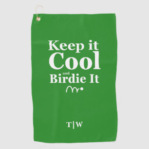 Funny Golf Quote Keep It Cool And Birdie It Towel