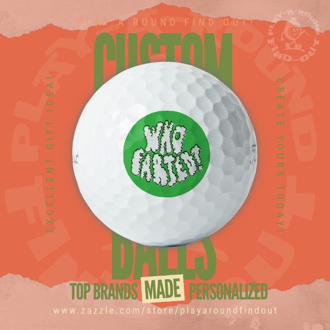 Funny Golf Quote Who Farted Green Circle Dad Humor Balls (Custom Funny Gag Golf Balls. Personalize these "Who Farted?" balls for a laugh on the links!)