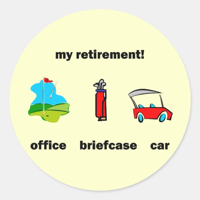 Funny golf retirement classic round sticker (Front)