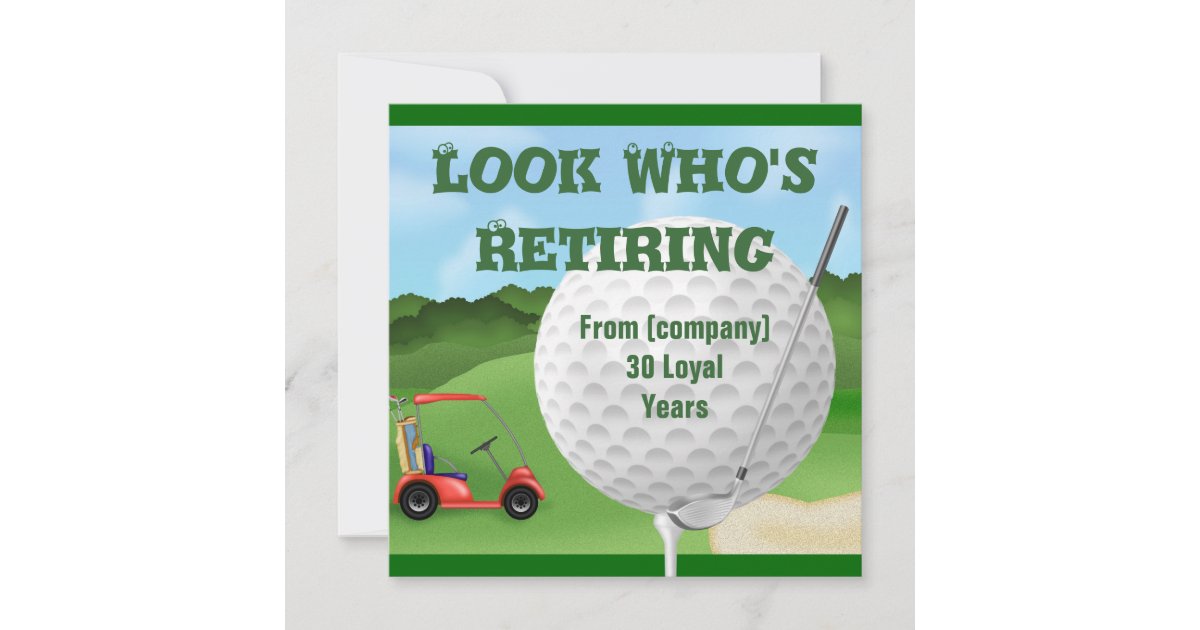 Funny Golf Retirement Invitations TEMPLATE | Zazzle