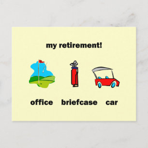 Funny golf retirement postcard