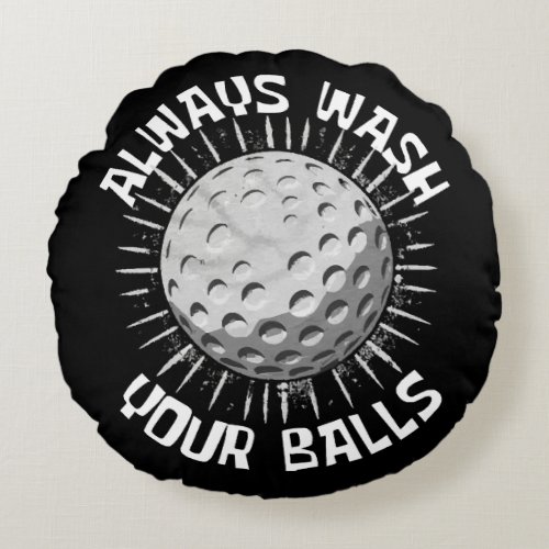 Funny_golf Round Pillow