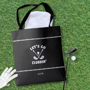 Funny Golf Saying Modern Black Tote Bag