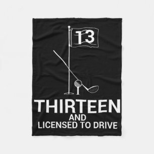 Funny Golf Saying Teen Golfer 13th Birthday Fleece Blanket