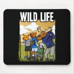 Funny Golf Shirt With Deer Raccoon Moose Bear Golf Mouse Pad