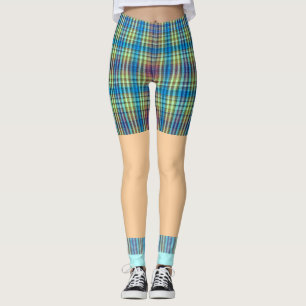 Funny golf shorts socks plaid pattern leggings