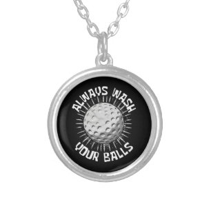 Funny-golf Silver Plated Necklace