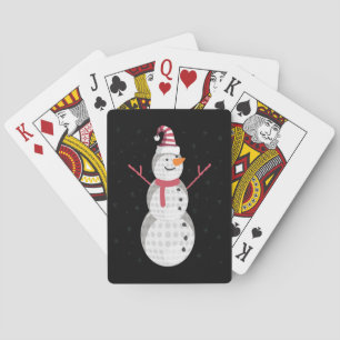Funny Golf Snowman Christmas New Year Gift Poker Cards