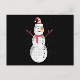 Funny Golf Snowman Christmas New Year Gift Postcard